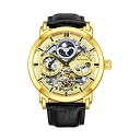 XgD[O IWi rv 371Z.02 I[g}`bN jp U[ {v v EHb` Mens Watch Stainless Steel Automatic, Skeleton Dial, Dual Time, AM/PM Sun Moon,Genuine Leather Strap 371 Watches for Men Series