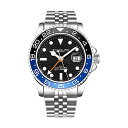 XgD[O IWi rv 3968.1 NH[c Y jp v EHb` Mens Stainless Steel Jubilee Bracelet GMT Watch - Swiss Quartz, Dual Time, Quickset Date with Screw Down Crown, Water Resistant up to 10 ATM