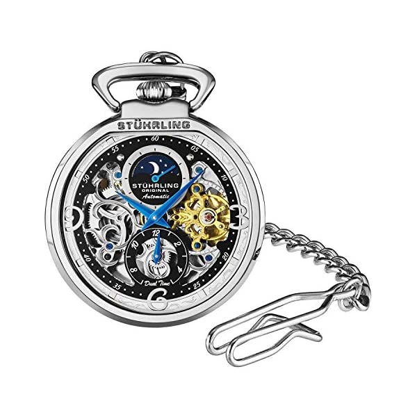 ストゥーリング オリジナル 腕時計 991.01 オートマチック 自動巻き男性用 時計 ウォッチ Stuhrling Orignal Mens Pocket Watch Automatic Watch Skeleton Watches for Men -Gold Pocket Watch…