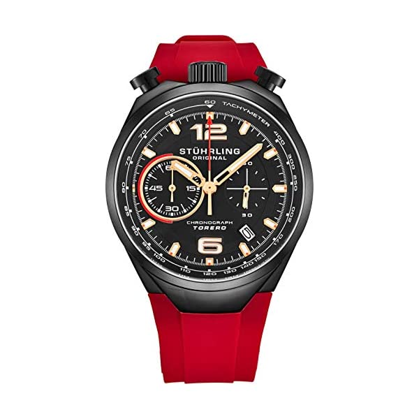 ストゥーリング オリジナル 腕時計 Stuhrling Original 894 クロノグラフ メンズ 男性用 時計 ウォッチ Stuhrling Original Men's Chronograph Wrist Watch Stainless Steel Case with Rubber Strap