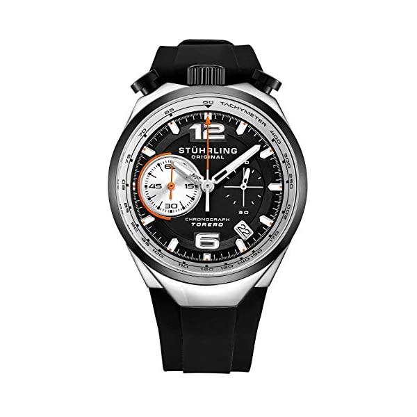 ストゥーリング オリジナル 腕時計 Stuhrling Original 894 クロノグラフ メンズ 男性用 時計 ウォッチ Stuhrling Original Men's Chronograph Wrist Watch Stainless Steel Case with Rubber Strap