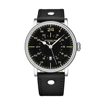 ストゥーリング オリジナル 腕時計 アナログ クォーツ メンズ 男性用 レザー 本革 時計 ウォッチ Analog Quartz Stainless Steel Watch by with Leather Watch Band. Black Dial. Military Aviator 24-Hour Layout. Special Edition Gift Watches