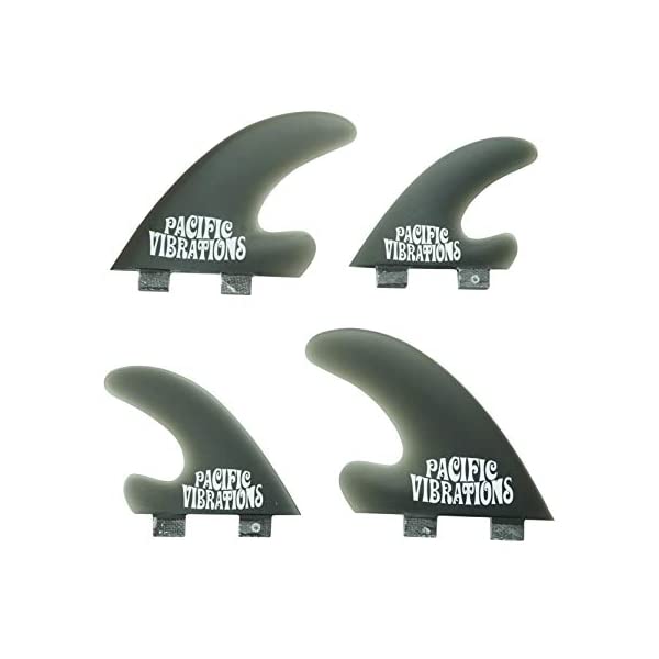 パシフィックバイブレーション サーフィン フィン サーフグッズ マリンスポーツ サーフボード ロングボード PACIFIC VIBRATIONS FCS Base J Drive Surfboard fins 4 fin Quad fins Set Fiberglass Resin Color Smoke