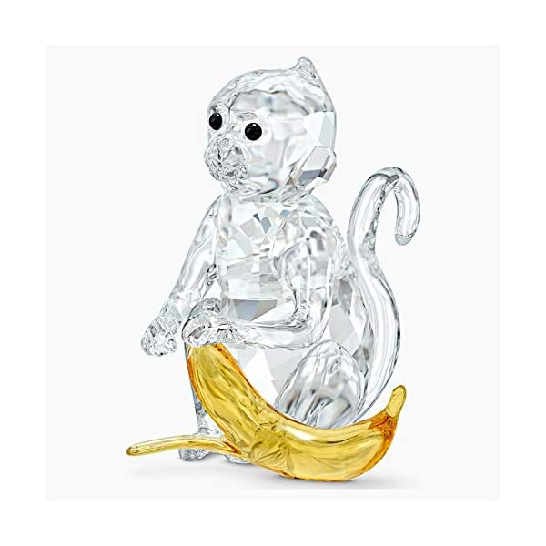 スワロフスキー サル 猿 バナナ クリア イエロー フィギュア 置物 インテリア プレゼント 贈り物 SWAROVSKI Monkey with Banana, Clear, Yellow