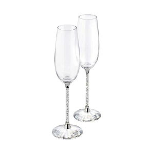 ե ѥ󥰥饹 磻󥰥饹 ȡȥե롼 2ĥå ե奢 ʪ ƥꥢ ץ쥼 £ʪ SWAROVSKI CRYSTALLINE TOASTING FLUTES SET OF 2