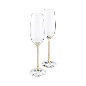 ե 5102143 ꥹ ѥ󥰥饹 磻󥰥饹 ե奢 ʪ ƥꥢ ץ쥼 £ʪ Swarovski Stemware #5102143, Crystalline Toasting Flutes, Golden Shadow