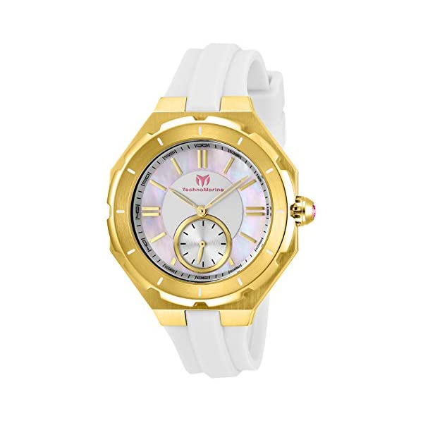 テクノマリーン テクノマリーン 腕時計 ウォッチ 時計 レディース 女性用 Technomarine Women's Cruise Stainless Steel Quartz Watch with Silicone Strap, White, 17 (Model: TM-118006)