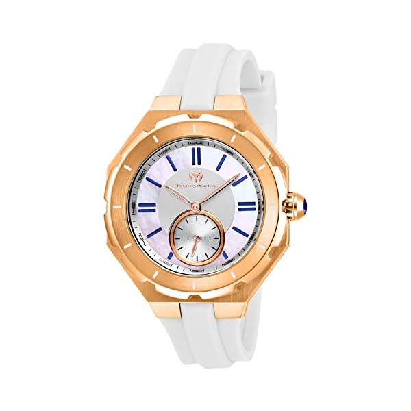 テクノマリーン テクノマリーン 腕時計 ウォッチ 時計 レディース 女性用 Technomarine Women's Cruise Stainless Steel Quartz Watch with Silicone Strap, White, 17 (Model: TM-118009)