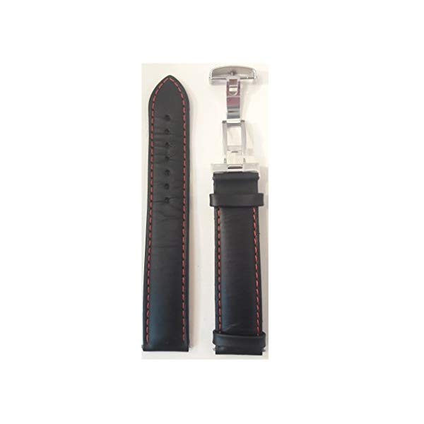ティソ 腕時計 TISSOT T600031780 ウォッチ 替えバンド 替えベルト ストラップ TISSOT T600031780 Black/Red Leather Straps 19mm Watch Band for PRS 200