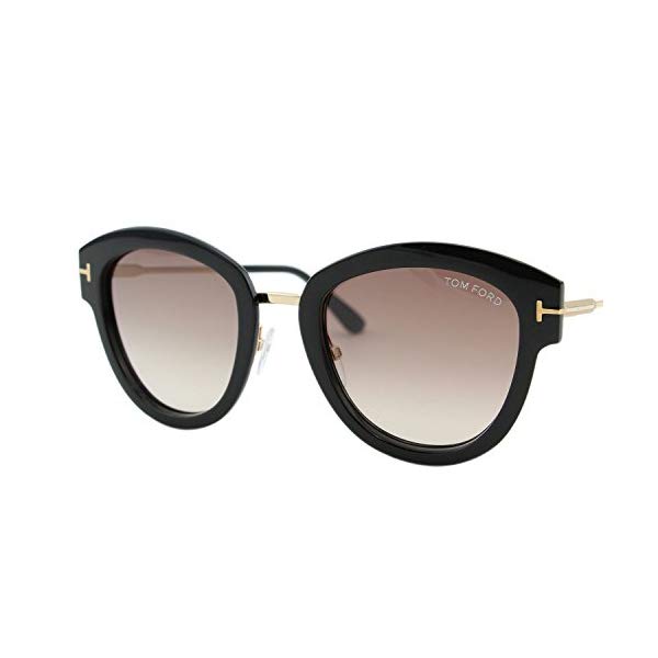 トムフォード サングラス TOM FORD FT0574 Tom Ford FT0574 01T Shiny Black Mia Round Sunglasses Lens Category 2 Size 52mm