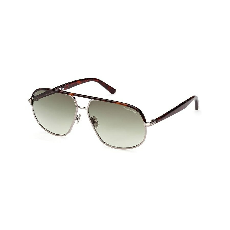 トムフォード MAXWELL FT 1019 シャイニー ライト ルテニウム オリーブ/グリーン シェード 59/13/140 ユニセックス サングラス Tom Ford MAXWELL FT 1019 Shiny Light Ruthenium Olive/Green Shaded 59/13/140 unisex Sunglasses