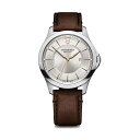 rNgmbNX VICTORINOX rv EHb` Xgbv XCX A[~[ }`c[ Victorinox Alliance, Silver 2-Tones dial, Silver Bezel, Brown Leather Strap