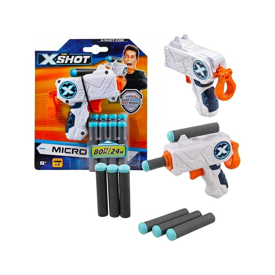 ZURU - XSHOT - マイクロ - 1 ショット アローガン - 8 フォームアロー - 最大 24 メートルまで発射 - 3613TQ1 ZURU - XSHOT - Micro - 1 Shot Arrow Gun - 8 Foam Arrows - Shoots up to 24m - 3613TQ1