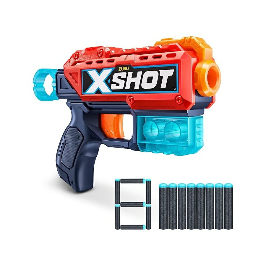 ZURU - XSHOT - Excel - キックバック - フォームアローガン - 8本の矢が付属 - 最大27メートルまで発射 - 36184-22 ZURU - XSHOT - Excel - Kickback - Foam Arrow Gun - Comes with 8 Arrows - Shoots up to 27 Meters - 36184-22
