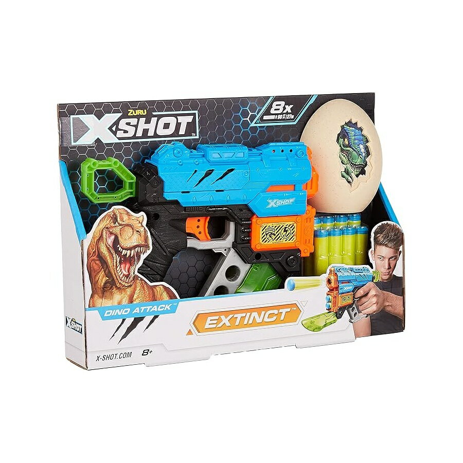 X-Shot Dino Attack Extinct (中型卵 1 個、ダーツ 8 個) X-Shot Dino Attack Extinct (1 MEDIUM Egg, 8 darts)