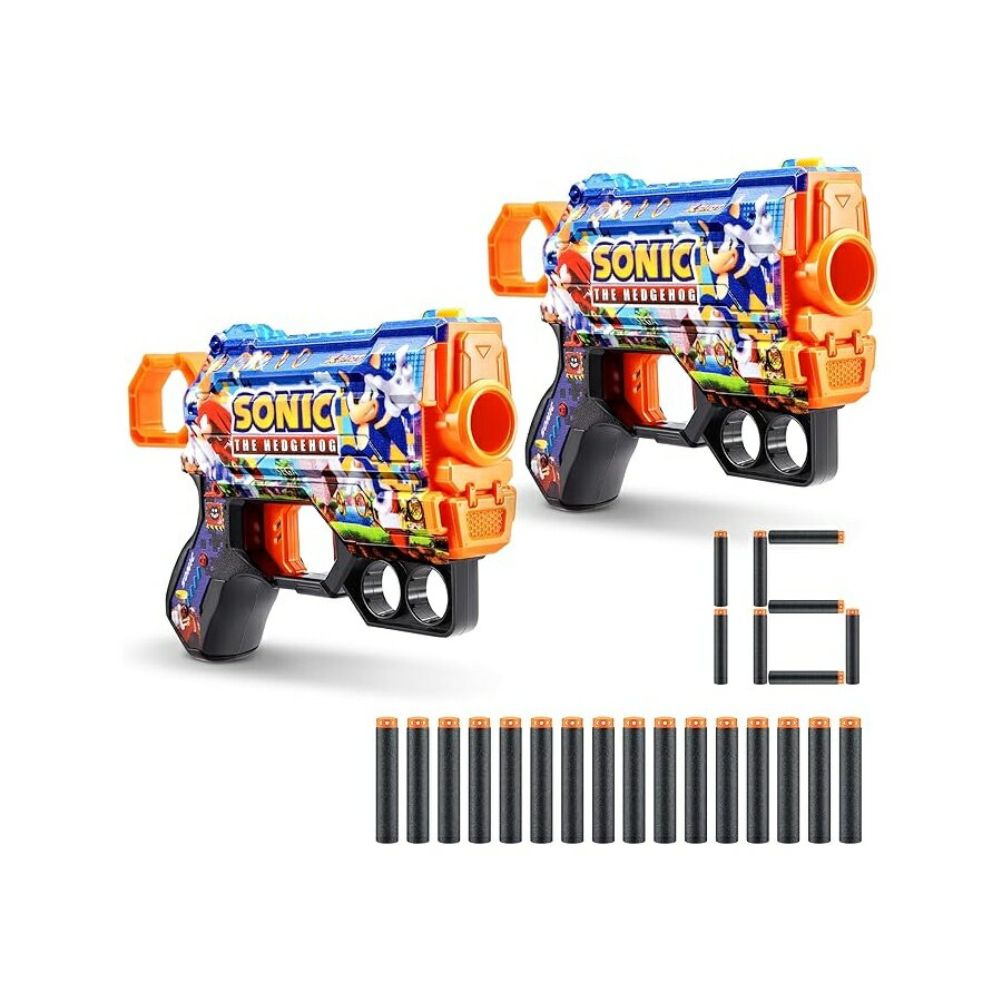 樂天商城 - XSHOT Skins Menace - Sonic Mega (2 パック + 16 ダーツ) by ZURU、簡単リロード、エアポケットダーツテクノロジー、おもちゃフォームダーツブラスター、子供、ティーン、大人用、フラストレーションフリーパッケージ XSHOT Skins Menace - Sonic Mega (2 Pack + 16 Darts)