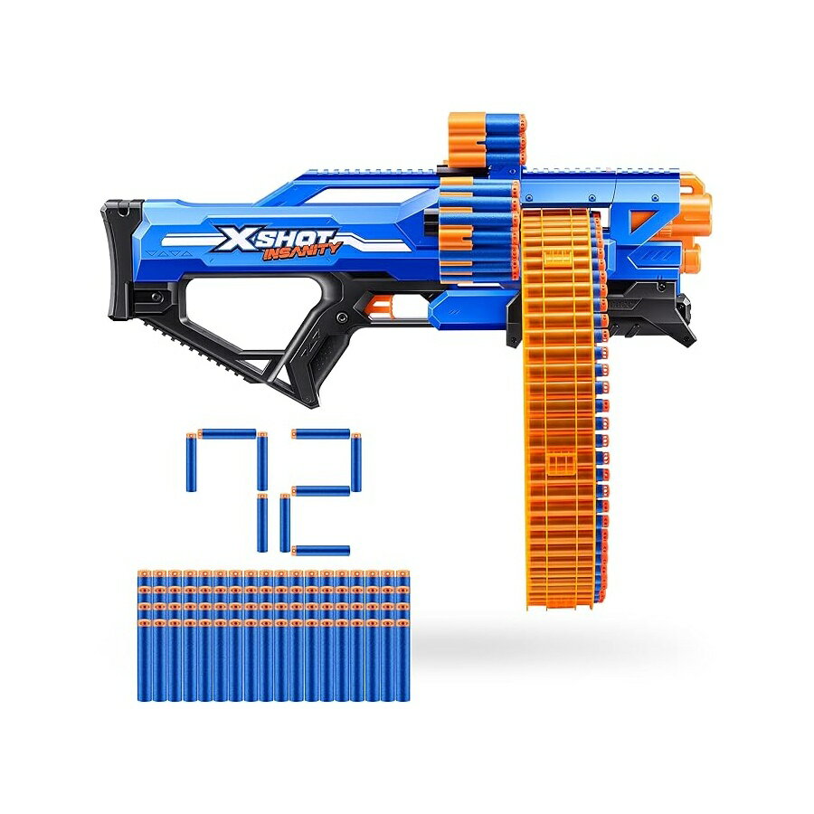 Zuru XSHOT インサニティ メガ バレル ダーツ 72 本入り、AZT36609 Zuru XSHOT Insanity Mega Barrel Includes 72 Darts, AZT36609