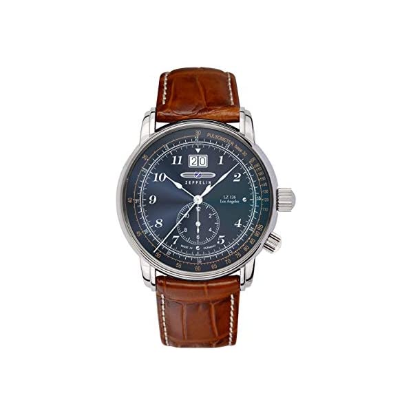 ツェッペリン ツェッペリン 腕時計 ZEPPELIN 時計 ウォッチ メンズ 男性用 Zeppelin LZ126 Dual Time Men's Watch Ronda 6203.B Satined Stainless Steel Case Blue Dial 8644-3