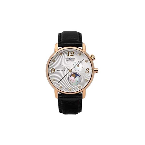 ツェッペリン 腕時計 ZEPPELIN 時計 ウォッチ レディース 女性用 アナログ クォーツ Zeppelin Luna Moon Phase Womens Analog Swiss Quartz Watch with Leather Bracelet 7639-4
