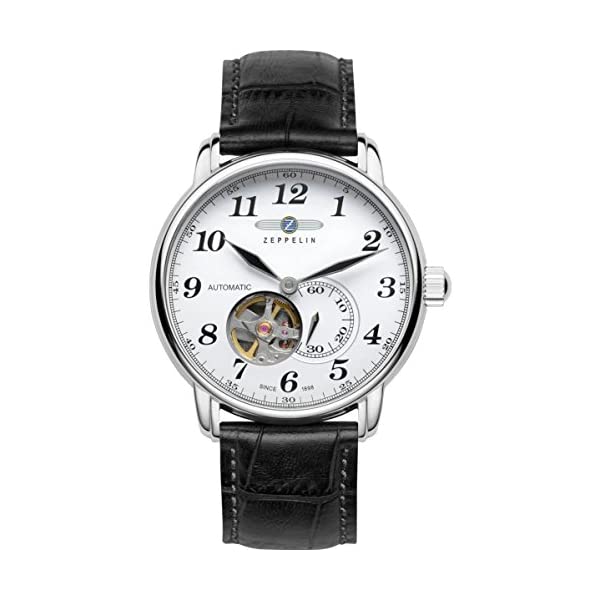 ツェッペリン ツェッペリン 腕時計 ZEPPELIN 時計 ウォッチ メンズ 男性用 Zeppelin Series LZ127 Men's Mechanical Open-Heart Watch White Dial Black Strap 7666-1