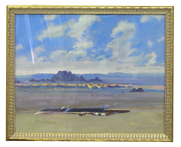 【モンゴル民芸品 絵画】暗い山