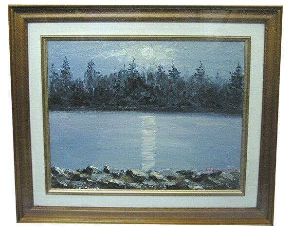 【モンゴル民芸品 絵画】夜の月