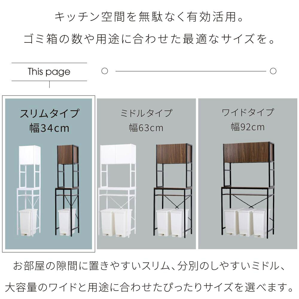 ゴミ箱上収納 ゴミ箱上ラック スリム キッチン 隙間収納 幅33 奥行40 高さ170 食器...