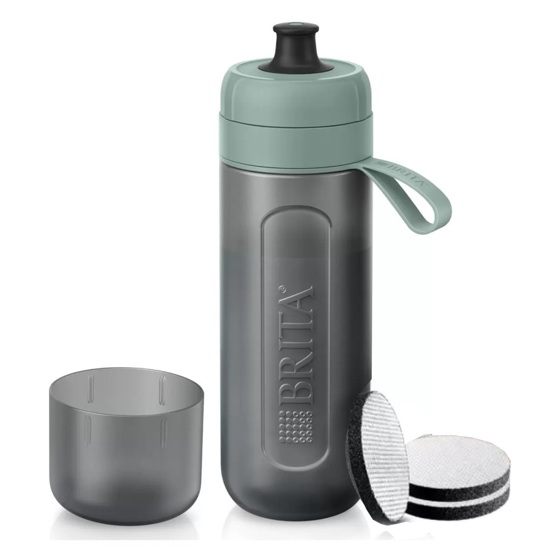 ブリタ ボトル型浄水器 グリーン 600ml カートリッジ3個付き 持ち運び 浄水 水筒 海外 旅行 アクティブ マイクロディスク ダークグリーン 61578