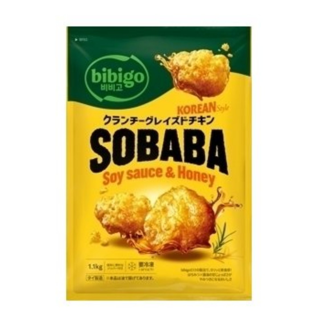 SOBABA クランチーグレイズド チキン 1.1kg コリアン 唐揚げ 韓国 からあげ はちみつ 醤油 風味 簡単 調理 おかず おつまみ 大容量 CJ BIBIGO 67336