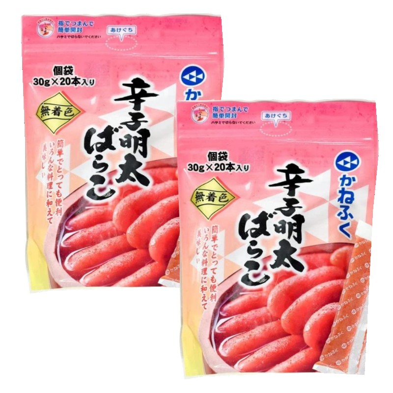 Rakuten - 【2袋セット】 冷凍品 かねふく 辛子明太 ばらこ 30g×40本入り 個包装 無着色 めんたいこ 明太子 20本×2袋 20個 料理 チューブ おかず パスタ 576890