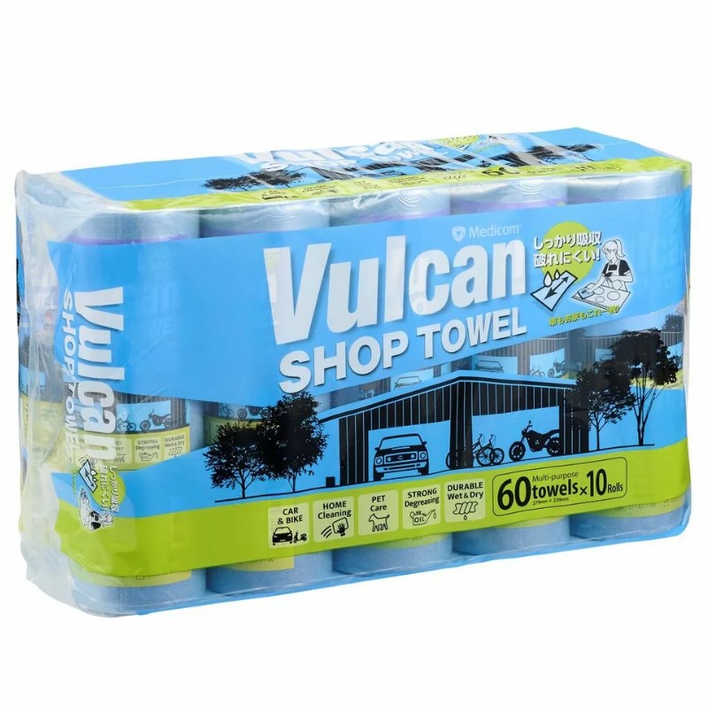 Other - 【10本セット】 Vulcan バルカン ショップタオル 60シート×10本 繰り返し使用可 吸水 吸油 洗車 ペーパータオル 75400