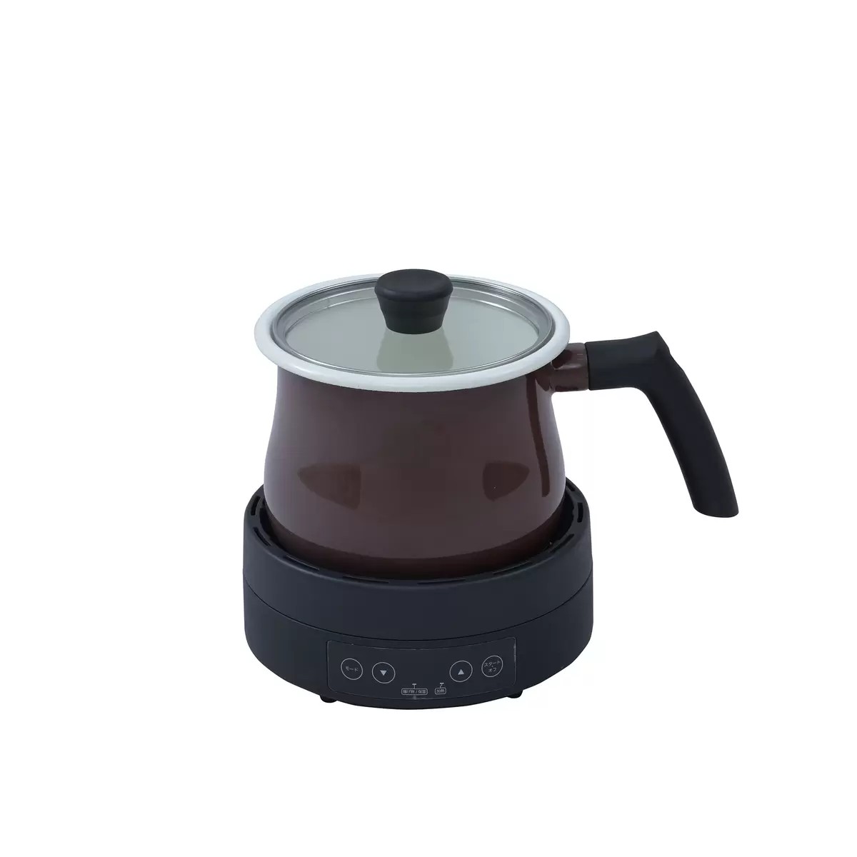 山善 IHクッキングポット 16cm 2.1L マルーン YECP-S100(M) 1000W マルチポット付...