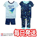 （Headquarters 4枚セット キッズ 半袖Tシャツ×2枚 長ズボン 半ズボン 宇宙）ロケット スペース ネイビー ホワイト 男の子 パジャマ C2211510