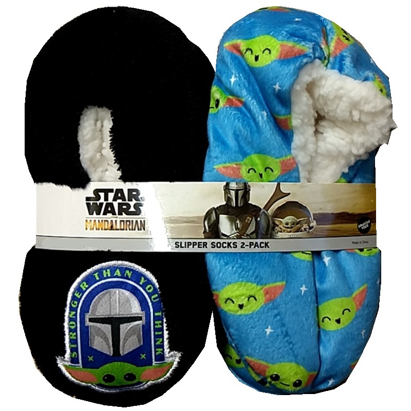 【12.5-16.5】（2足セット キャラクター ルームシューズ スターウォーズ ボーイズ サイズ 12.5-16.5cm）水色 ブラック 子供用 スリッパ すべり止め付 C2305244