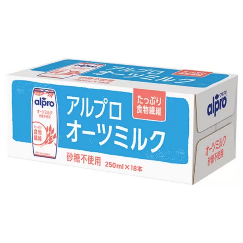 （ダノンジャパン アルプロ オーツミルク 砂糖不使用 250ml×18本）食物繊維 オーツ麦 飲料 ヘルシー ビタミン カルシウム ドリンク 紙パック コストコ 42643