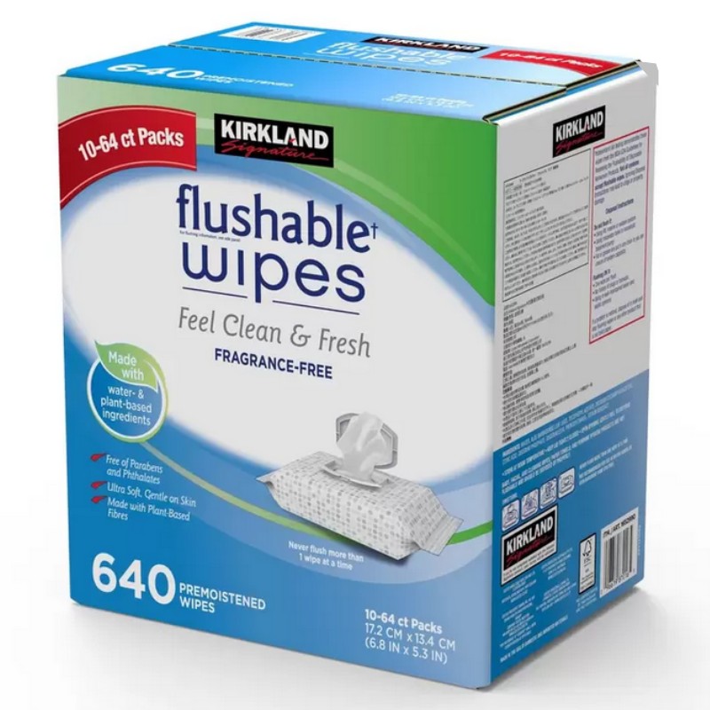 （カークランド 流せるウェットシート 640枚）flushable wipes 流せる ワイプ フラッシャブル おしりふき ワイプ シート トイレ 掃除 大容量 1652990