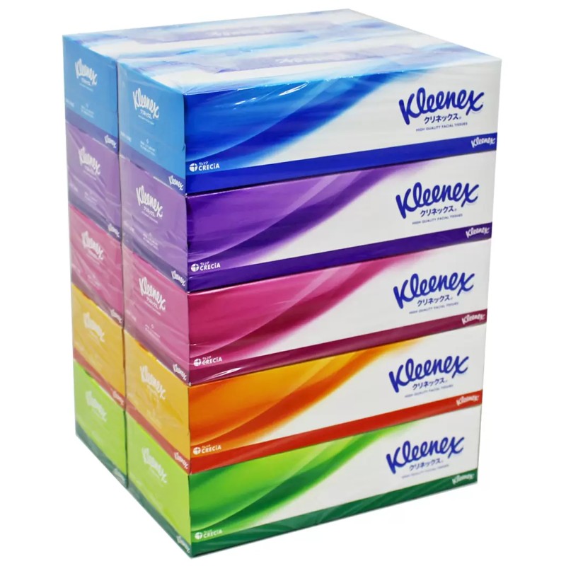 （180組×10箱 クリネックス ティシュー）箱 ボックス ティッシュ ペーパー 日本製 まとめ買い Kleenex ちり紙 消耗品 鼻 手拭き 515685