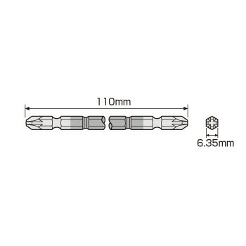 ANEX ACPZ3110 PZ （ポジドライブ） カラー ビット PZ No.3X110L （両頭） 2