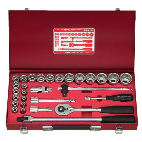 樂天商城 - FPC SSP4222 スリムパラボラソケットセット 差込角12.7mm 24pcs