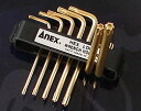 ANEX 639 L型ヘクスローブ レンチセット (穴付) いじり止め付ネジにも対応 7本組;T10-T15-T20-T25-T27-T30-T40
