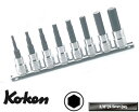 在庫僅少 Ko-ken RS3010M8L62 3/8"差込 ヘックスビットソケット レールセット 全長62mm 8ヶ組 純正収納ケース付 コーケン/山下工研
