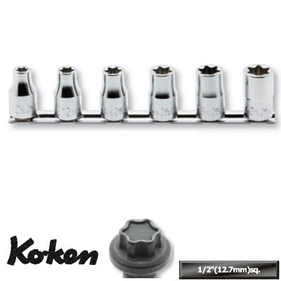 Ko-ken（コーケン/山下工業研究所）1/2”ディープソケットセット（ミリ），10点【品番 RS4300M/10（6角） / RS4305M/10（12角）】