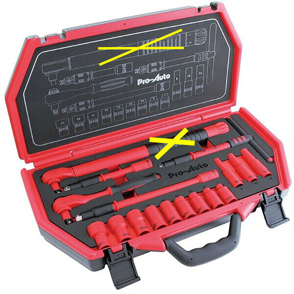 スエカゲツール＞直送品 Pro-Auto PE3550A 3/8"DR 絶縁工具セット 16pcs プロオート SEK SUEKAGE スエカゲツール