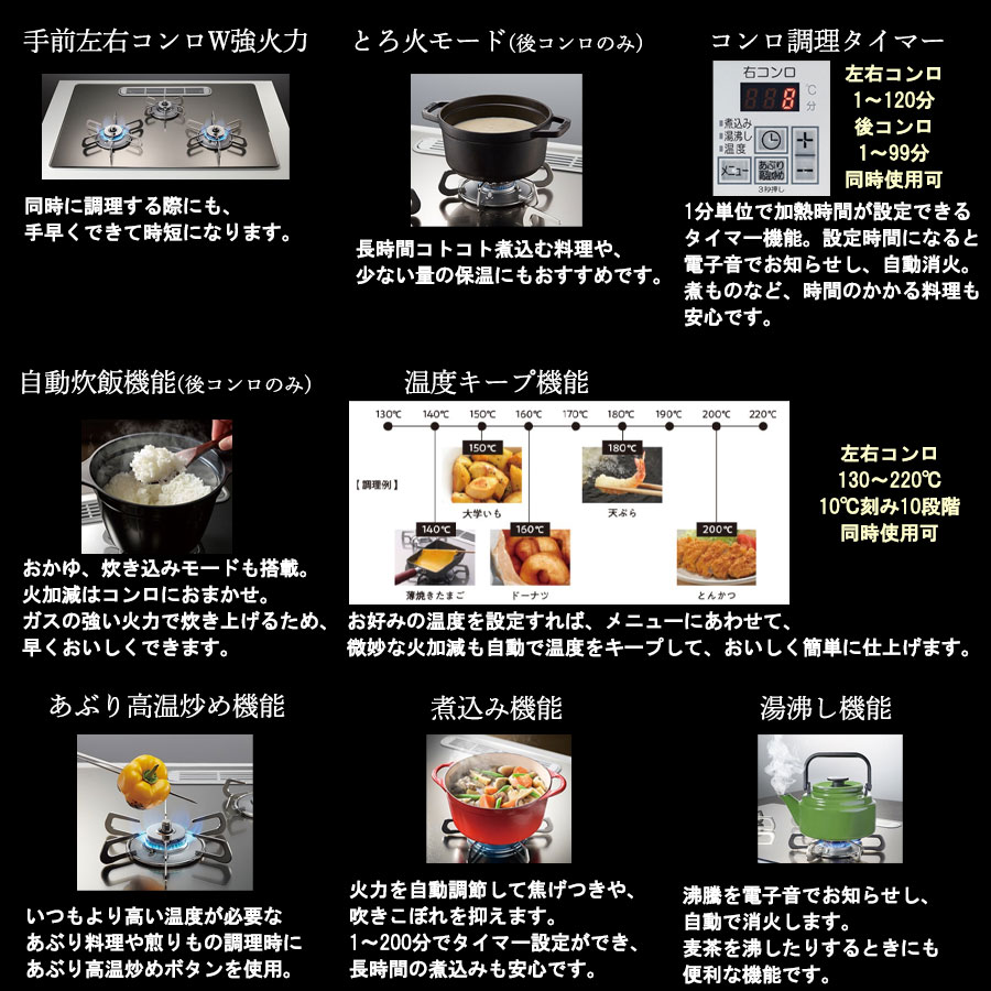 台数限定特価ビルトインコンロパロマクレアCREAビルトインガスコンロ天板幅60cmガラストッププロパンガス都市ガス3口水無し両面焼きグリルアプリ対応PD-991WST-60G
