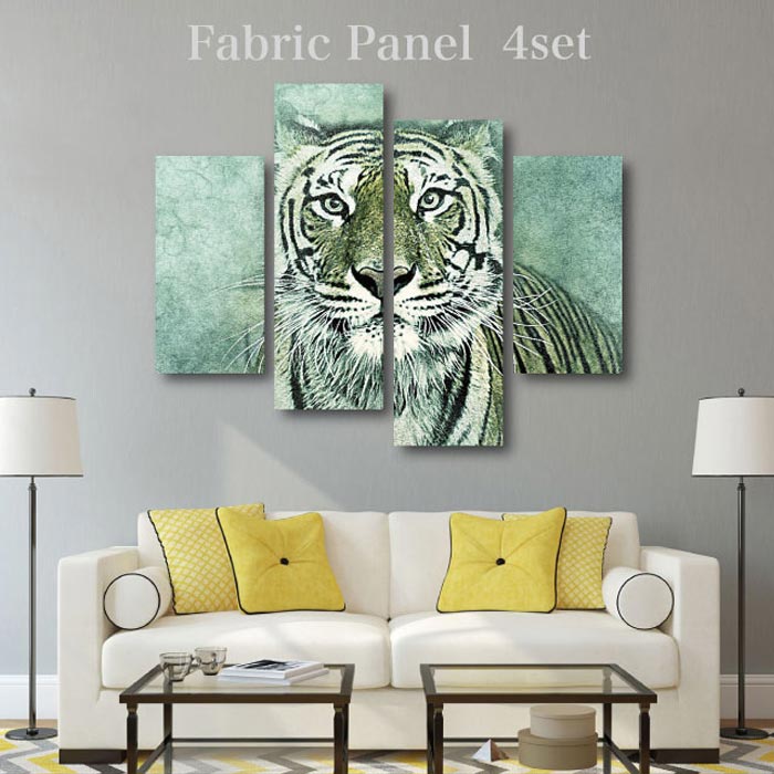 ファブリックパネル 動物 セット 4枚 アニマル トラ 猫 犬 象 ふくろう パネル アート お洒落 デザイン 北欧 壁掛け 飾り 可愛い 人気 生地 木製 高品質 装飾 オブジェ 店舗 ディスプレイ