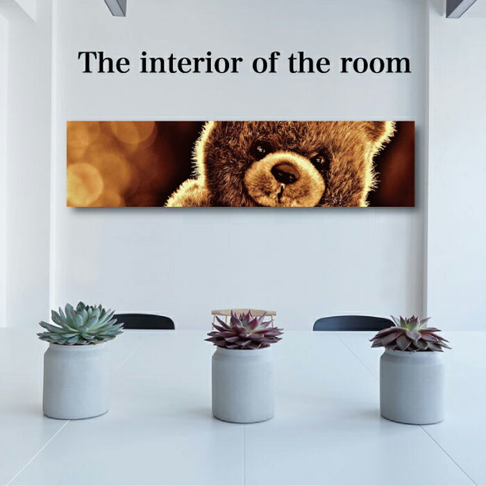 アートパネル かわいい ぬいぐるみ 長方形 日本製 高品質 簡単 布地 木枠 DIY ファブリック パネル ア..