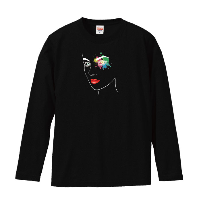 ロングスリーブ ロンT 長袖 女性 アート 化粧 ファッション プランド メンズ レディース 長袖 MENS S M L XL XXL T-SHIRT プリント 大きいサイズ ビックシルエット