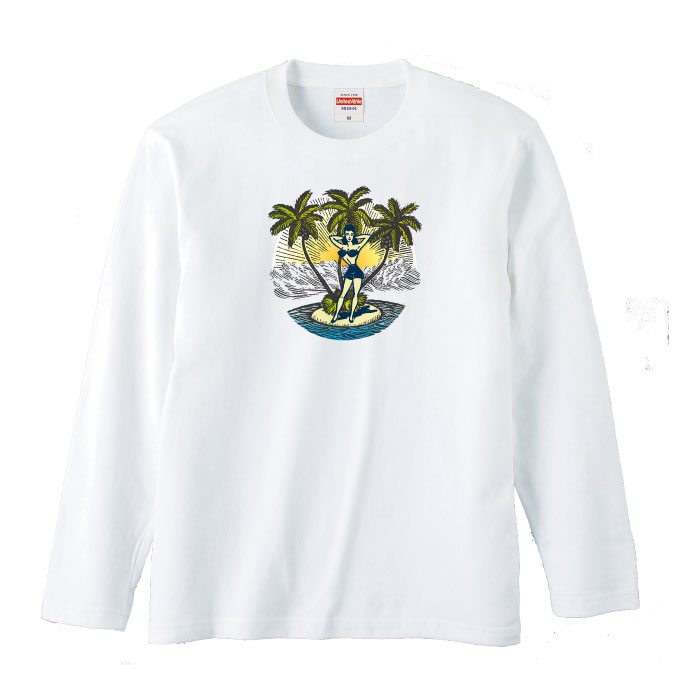 ロングスリーブ ロンT 長袖 アート ビキニ 女性 beach ビーチ ファッション プランド メンズ レディース 長袖 MENS S M L XL XXL T-SHIRT プリント 大きいサイズ ビックシルエット