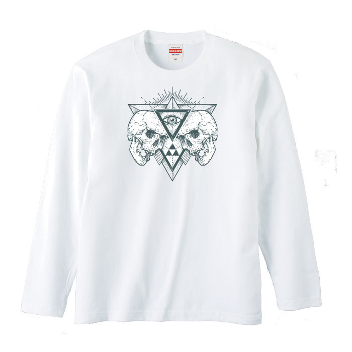 ロングスリーブ ロンT 長袖 スカル ドクロ ロックrock ファッション プランド メンズ レディース 長袖 MENS S M L XL XXL T-SHIRT プリント 大きいサイズ ビックシルエット