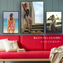 ポスター 海 A4サイズ 海岸 海辺 外国人 女性 水着 アート お洒落 デザイン 北欧 壁貼り 飾り 可愛い 人気 高品質 装飾 店舗 ディスプレイ